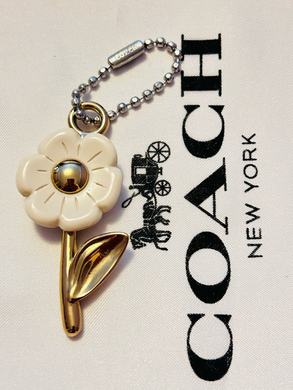 Coach Small Tea Rose Bag Charm